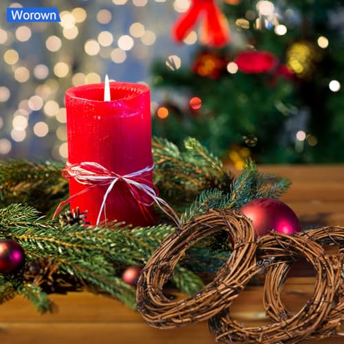 Worown 20 Pcs Mini Natural Grapevine Wreaths - 2.36 inch for DIY Decor