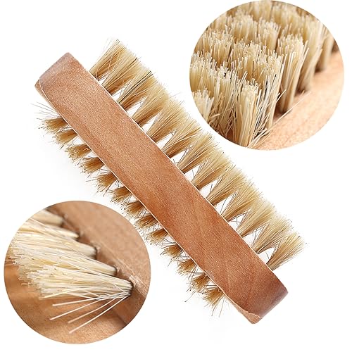Fcozpjk Bamboo Nail Brush Set - 2Pcs Flexible Bristle Scrubber