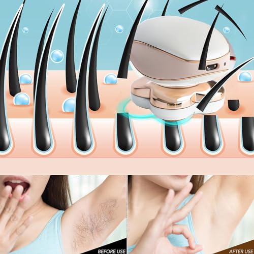 Electric Razors, Women Electric Shaver, Hair Removal Device, Cordless Painless Leg Shaver with LED Light,Waterproof Rechargeable Face Shaver for Bikini Face and Body