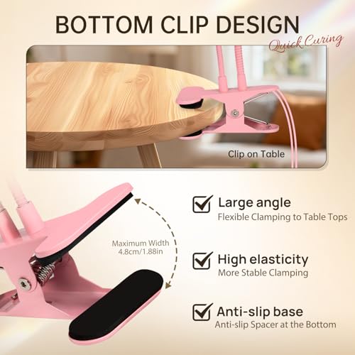 AORAEM Gooseneck Pink UV LED Nail Lamp - Double-Headed Light