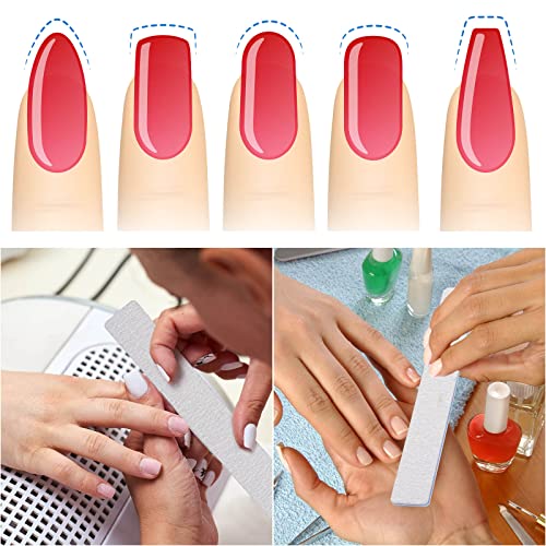 Tecbeauty 80/80 Grit Double-Sided Nail Files 50pcs for Acrylic Nails & Nail Art
