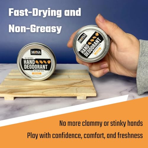 MONA Orange Hand Deodorant for Athletes - 1 oz Moisture Absorbing, Natural Vegan Sport Hand Balm