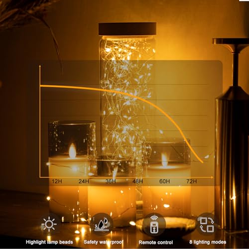 6PCS Battery Powered Fairy Lights with Remote - 20LEDs, 8 Modes, Timer, Warm White