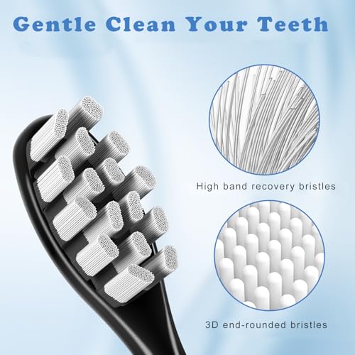 10-Pack Replacement Brush Heads for Suri Electric Toothbrush - Black