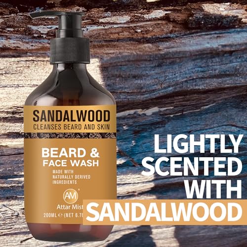 AM Beard & Face Wash - Sandalwood Scented for Hydration & Relief