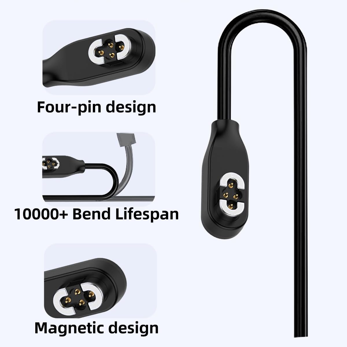 (2Pack) 4Pin Magnetic Charging Cable for OpenSwim Pro, USB C Charging Cable Compatible with Shokz S710 Bone Conduction Headphones, Shokz Charging Cable Support Transferring Files and quick charge 1m