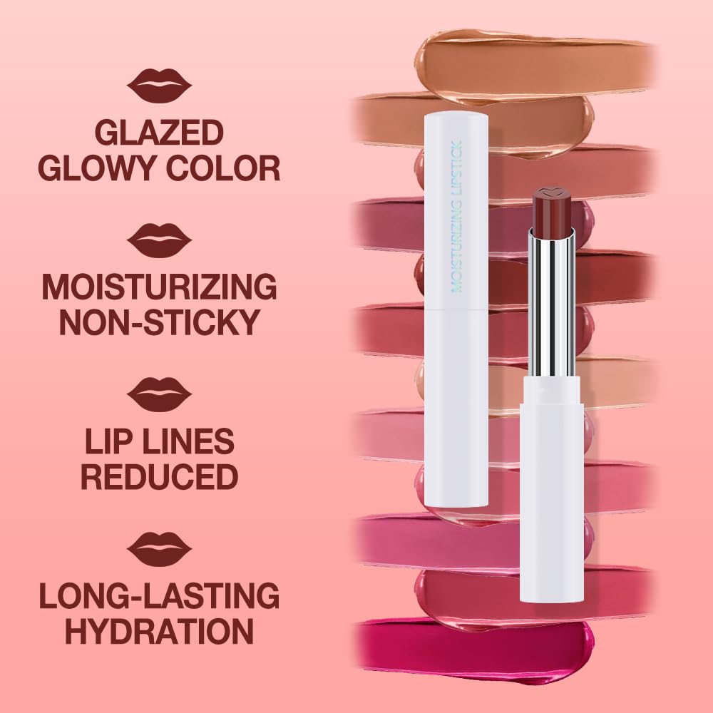 HHLTOH 1Pcs Tinted Lip Balm Moisturizing Lipstick – Waterproof Hydrating Matte Lip Balm for Women, Creamy Natural Color Stain for Dry Lips, Soft Matte Finish with Subtle Scent (#05 Deep Cherry Brown)