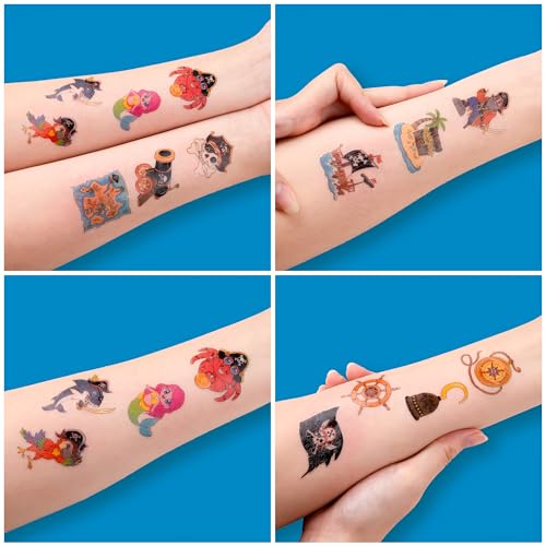 60 Pack Pirate Ship Temporary Tattoos for Kids | Fun Party Favors