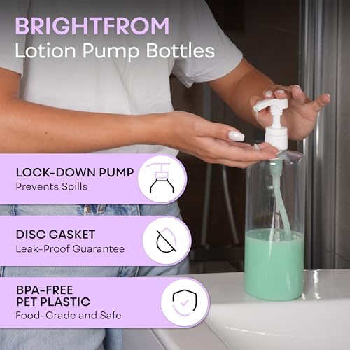 32 oz Refillable Shampoo Pump Bottles - BPA-Free, 2 Pack