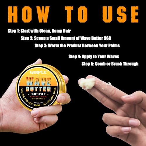 Goiple 360 Wave Butter for Men - Natural Hair Grease with Shea Butter & Beeswax (3.5 OZ)