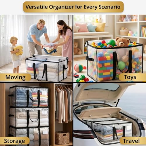 Extra Large 90L Comforter Storage Bags with Zipper & Handles