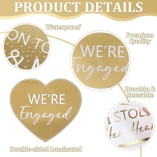 40Pcs Engagement Photo Booth Props - Fun Party Decorations