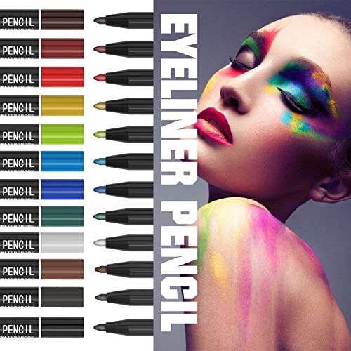 KAIQIKAIXI 12 Color Multi-Purpose Eyeliner & Makeup Pen Set - Waterproof & Travel-Friendly