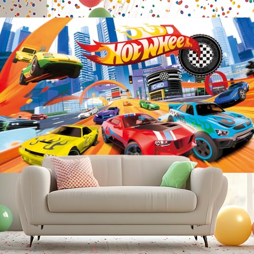 Race Car Birthday Banner - 59x36 Inch Racing Theme Backdrop