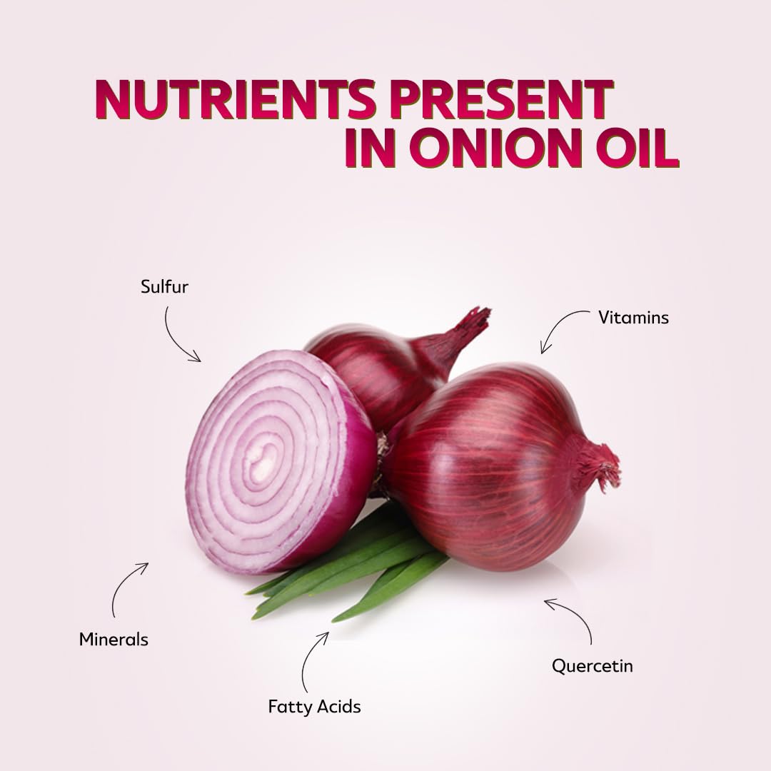 Hemani Onion Hair Oil 30mL, Cold Pressed Red Onion Scalp Treatment with Dropper, Halal, Mineral Oil Free, 1 Fl Oz Bottle