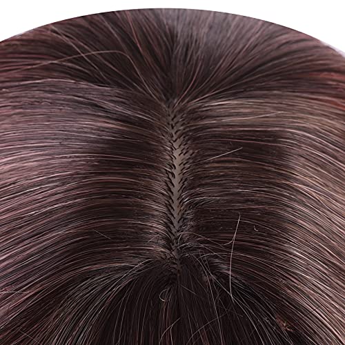 Morvally 23" Long Wavy Wig with Bangs - Ash Brown Heat Resistant Fiber