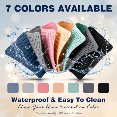 Caketime Silicone Dish Drying Mats - 2 Pack, Waterproof, 12"x12"