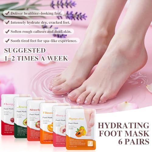 ZKONLY 8-Pack Foot Mask Set for Dry Cracked Heels and Callus Repair
