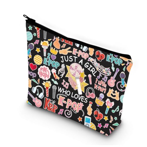 K-Pop Makeup Bag - Just A Girl Who Loves K-Pop Cosmetic Travel Pouch