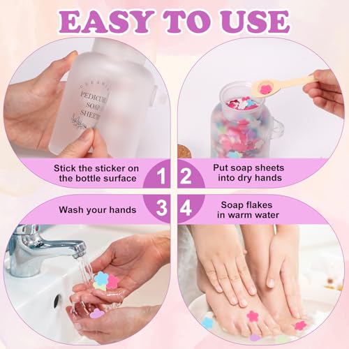 DOSTATNI Flower Paper Soap Sheets & Bath Salt Jar - Pedicure Foot Soak Set