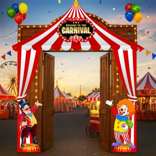 Peryiter 3-Piece Circus Tent Door Banner Set - Carnival Party Decor