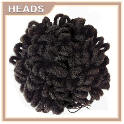 Liliyab 10-Inch Faux Locs Petal Bun Ponytail - Synthetic Dreadlock Hair Piece