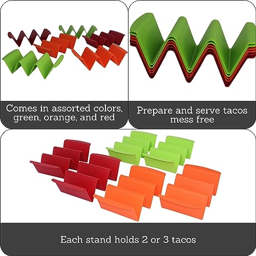 IMUSA 6-Piece Taco Holder Set - Colorful & Stackable, Holds 2-3 Tacos