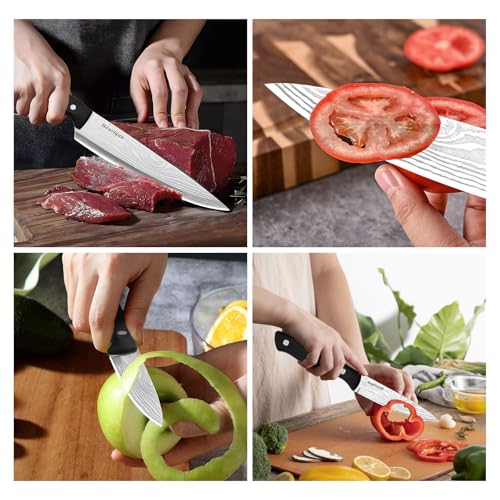 Henriqua 3-Piece Chef Knife Set with Covers - Ultra Sharp Stainless Steel