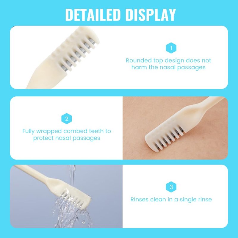 Nasal Hair Cutter, 2-in-1 Nasal Hair Cutter with Cleaning Brush,2025 Upgrade Manual Nasal Hair Cutter, 360° Rotating Nose Trimmer Remover Tool, Double Sided Nose Hair Knife for Women Men (White, 3 PC)