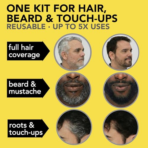 Reusable Hair & Beard Dye for Men ? Dark Brown 3.1 | Up to 5 Uses, 7 Minutes | Natural Gray Coverage, No-Drip Cream with SkinArmour¢ç ? Cleverman