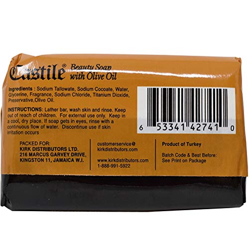 Vineen Castile Olive Oil Beauty Soap Bar, 3.9 oz - 6 Pack