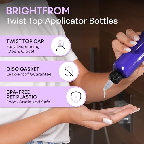 8 oz Twist Top Applicator Bottles - BPA-Free, Multi-Purpose, Leak-Proof