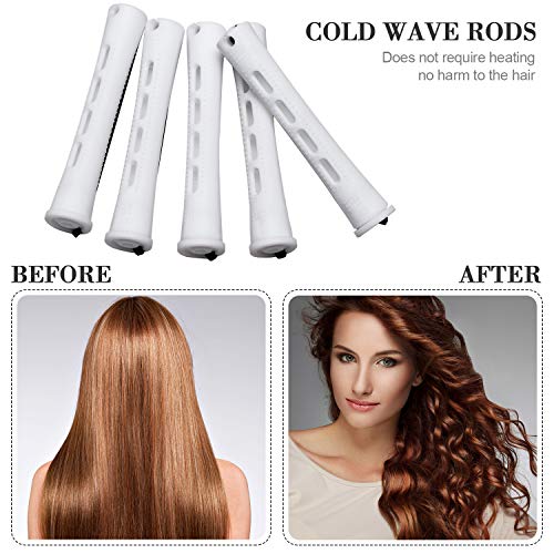 WILLBOND White 48 Perm Rods Kit with 2 Steel Combs, 350 Perm Papers & Clips