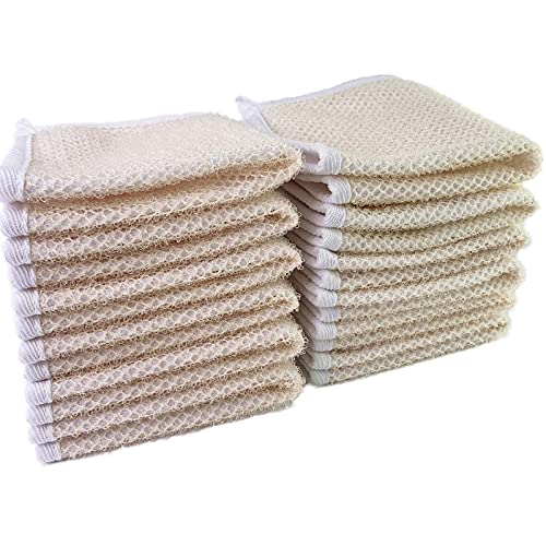 PPHAO Exfoliating Face and Body Washcloths - Double Sided Scrub, 12 Pack