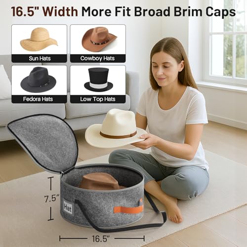 Collapsible Cowboy Hat Box for Travel & Storage - 5 Cap Organizer