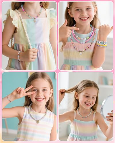 Mio Angle 6,000-Piece Clay Beads Bracelet Kit – 24 Colors with Charms & Letters