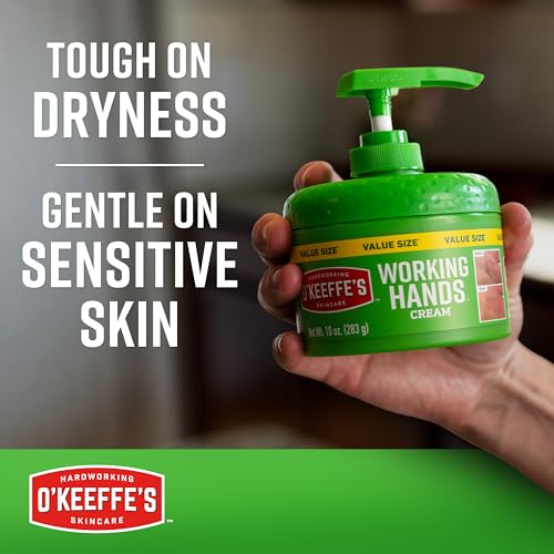 O'Keeffe's Working Hands Hand Cream in a Pumpable Jar for Extreme Dryness ? 10oz Pump (1 Pack) - Repairing Skincare for Cracked, Dry Hands