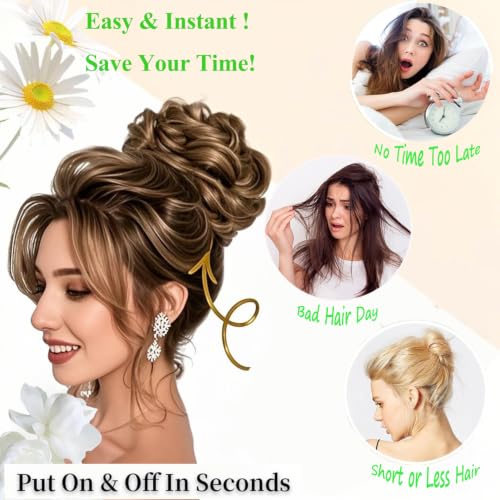VADES Dark Brown #2 Claw Clip Messy Bun Hair Piece - Real Human Hair