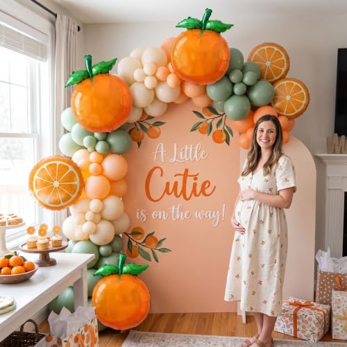 Orange Foil Fruit Balloons | 6 Pcs Citrus Baby Shower Decorations