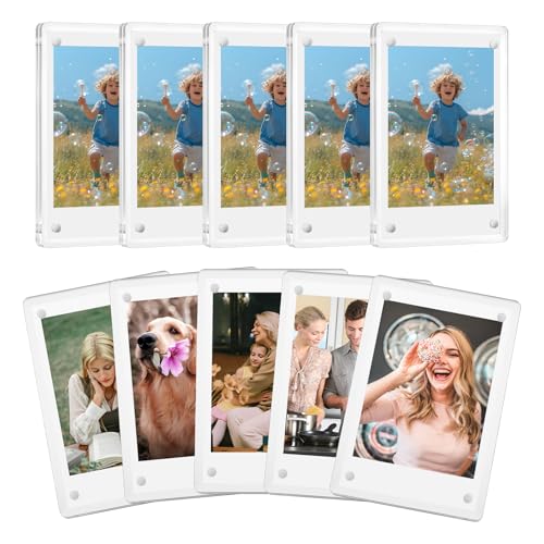 10 Pack Magnetic Acrylic Picture Frames for Instax Mini Photos