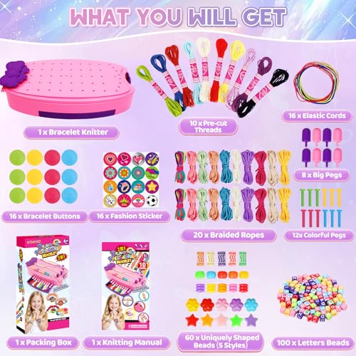 OCHIDO 2-in-1 Friendship Bracelet Making Kit for Kids