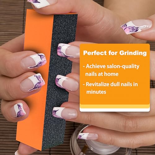 Durable Nail Buffer Sanding Block 100/180/100 Grit Orange for Buffing