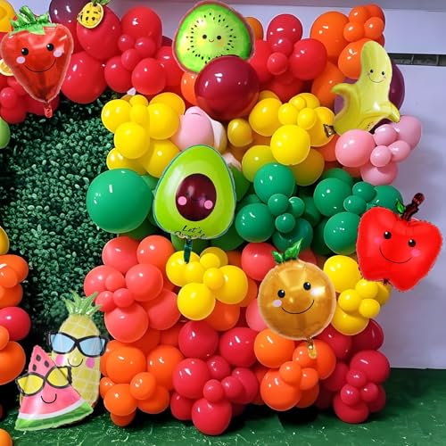 8pcs Cartoon Fruit Balloons for 1st Birthday Party Decorations