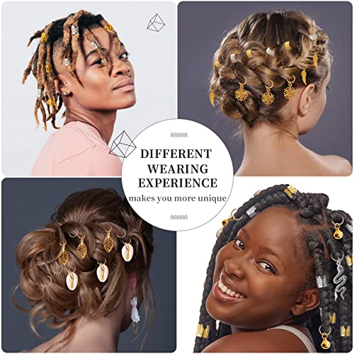 Vaikby 201PCS Hair Jewelry Beads Set - Gold & Silver Dreadlock Accessories