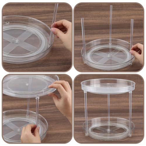 360 Rotating Perfume Organizer - 2-Tier Acrylic Cosmetic Storage Shelf