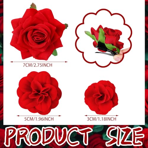 21-Piece Flower Hair Clips Set - Boho Rose Hair Barrettes for Women