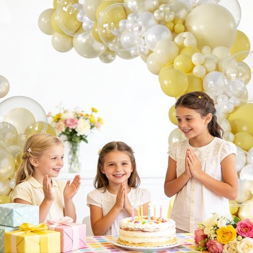 Yellow Balloon Arch Kit - 126Pcs Double Stuffed for Parties