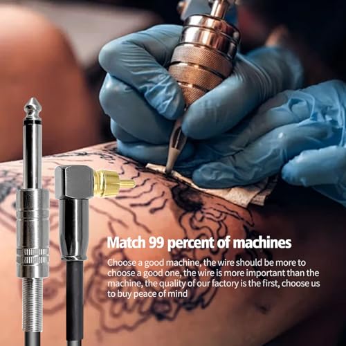 2-Pack RCA Clip Cord Tattoo Machine Cable - 1.8m & 2m