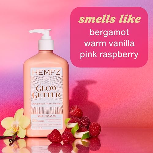Hempz Glow Getter Moisturizing Body Lotion - Bergamot & Warm Vanilla, 17 Fl Oz