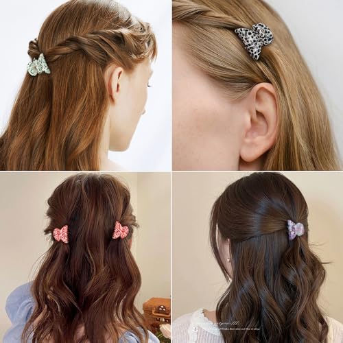 Bgffuy 10-Pack Small Acetate Hair Claw Clips - Tortoise Shell & Polka Dot